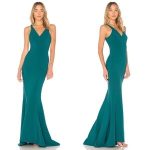 Likely Elisas Gown in Veridian Green Trumpet Dress